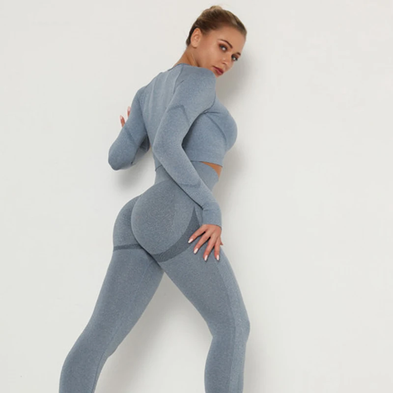 

2021 New Yoga Clothing Set Sports Suit Women Sportswear Sports Outfit Fitness Set Athletic Wear Gym Seamless Workout Clothes