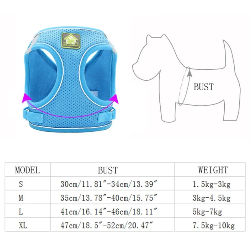 

Pet Breathable Harness And Leash Set Dog Cat Polyester Mesh Super Light Reflective Chest Strap 2021 New
