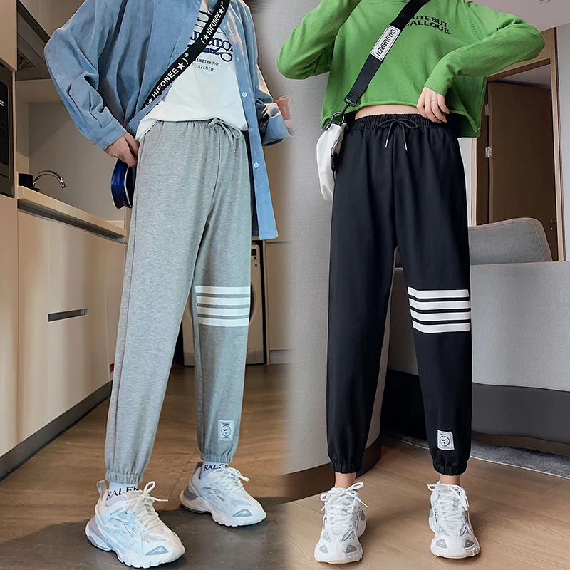 

Spring and Autumn Women Harajuku Casual Harem Sweatpants Jogging Lovers Loose Korean Students Style Thin Ankle-Length Pants