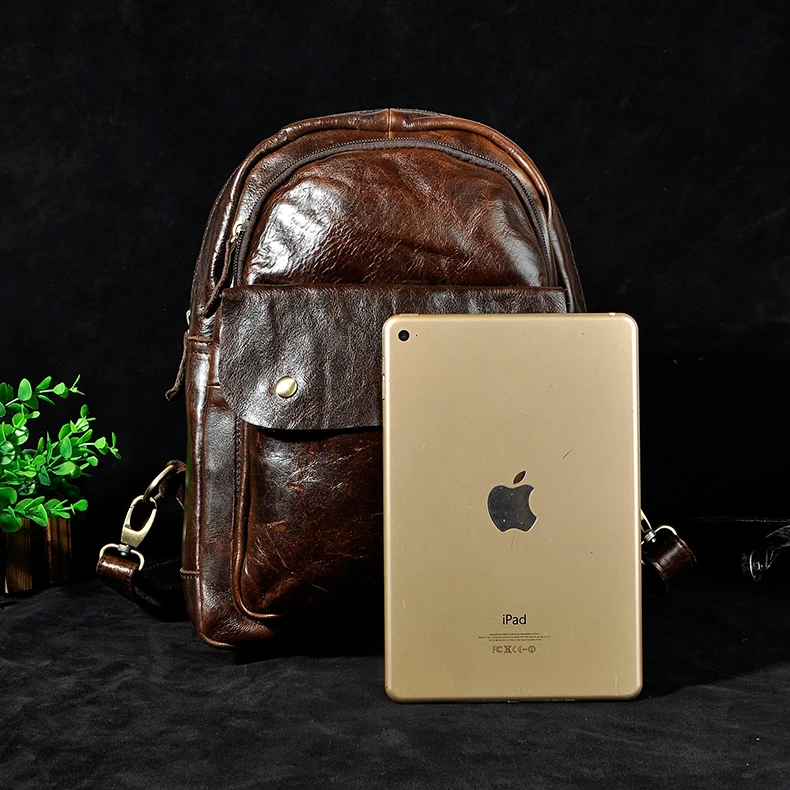 Дорожный повседневный рюкзак унисекс оригинальный кожаный модный ранец для