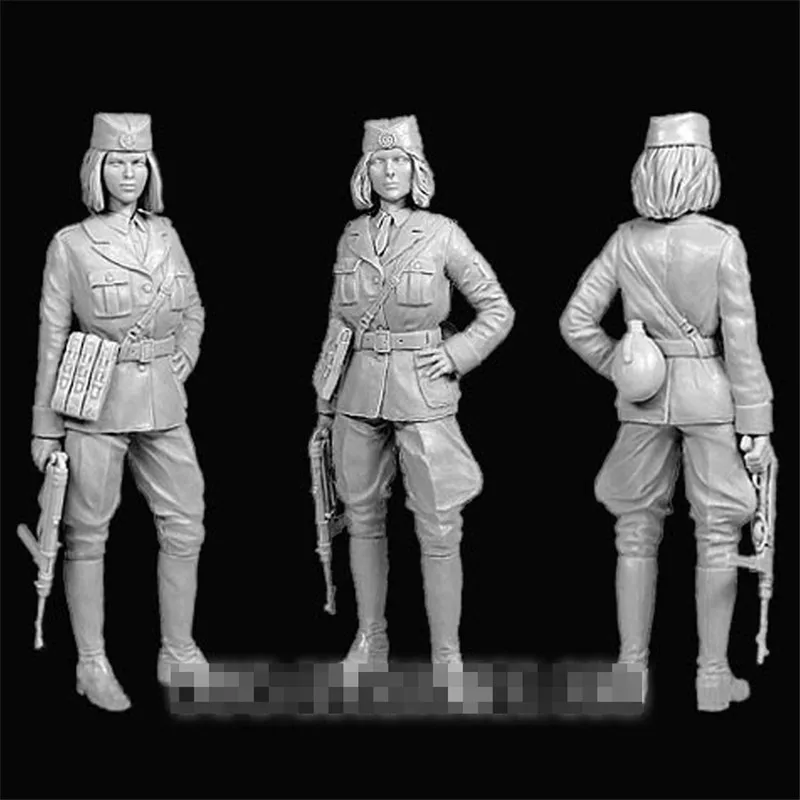 Неокрашенная Женская фигурка из эпоксидной смолы масштаб 1/16 набор моделей в