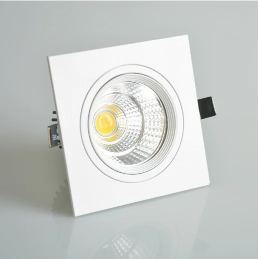Downlights LED regulables cuadrados empotrables, 7W9W12W 15W18WCOB, lámpara de techo LED blanca cálida/fría, iluminación interior