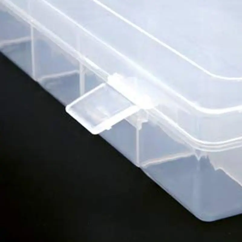 

36 Grid Plastic Storage Jewelry Box Home Ring Earrings Organizer Container with Adjustable Dividers