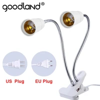 goodland desk lamp holder e27 base light socket table light eu us plug gooseneck clip on cable with on off switch for home plant