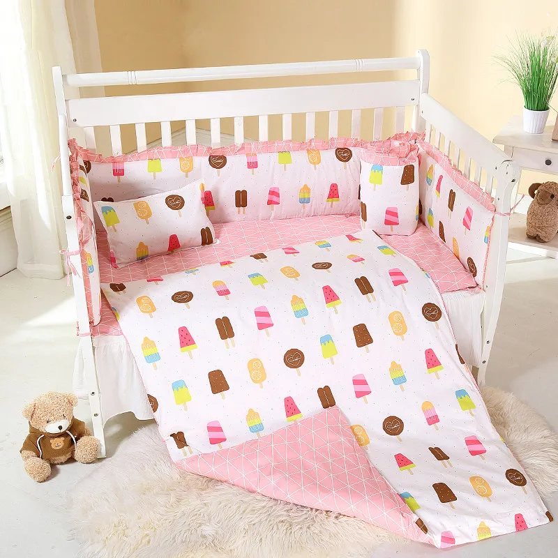 

6/9pcs baby bed set crib bedding set baby nursery kit berco 100% cotton cama infantil 120*60/120*70cm