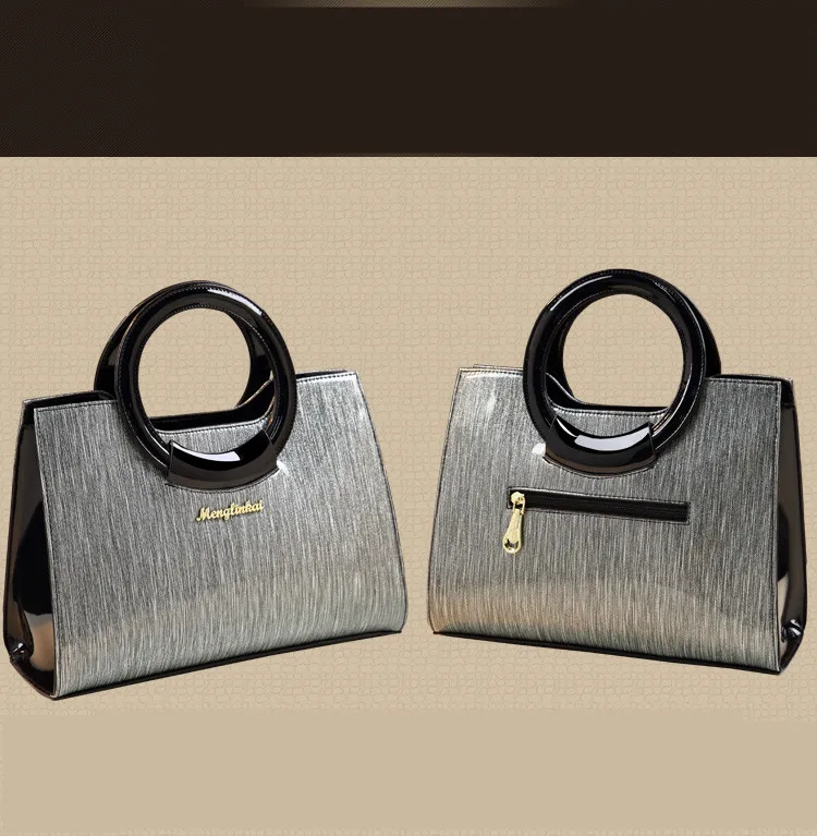 

ICEV new fashion luxury design patent leather women's handbags famous brands boston hand bag top handle clutch ladies office sac