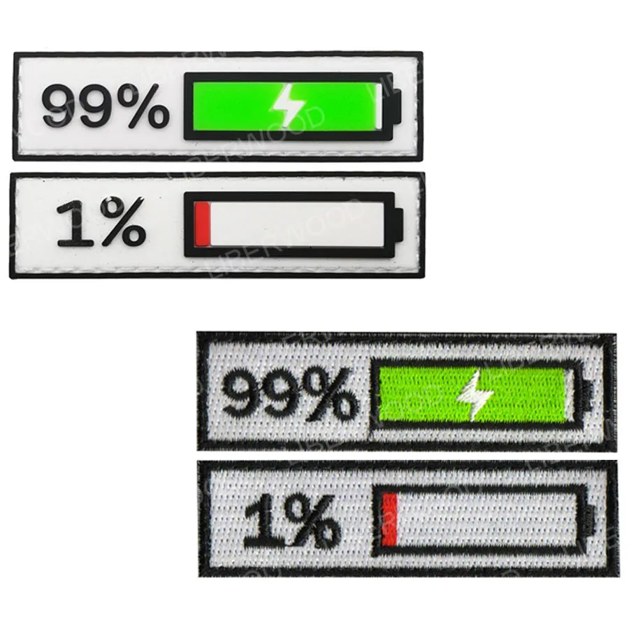 1 пара забавных батарей 99% 1% процент 99 процентная полная пустая силовая