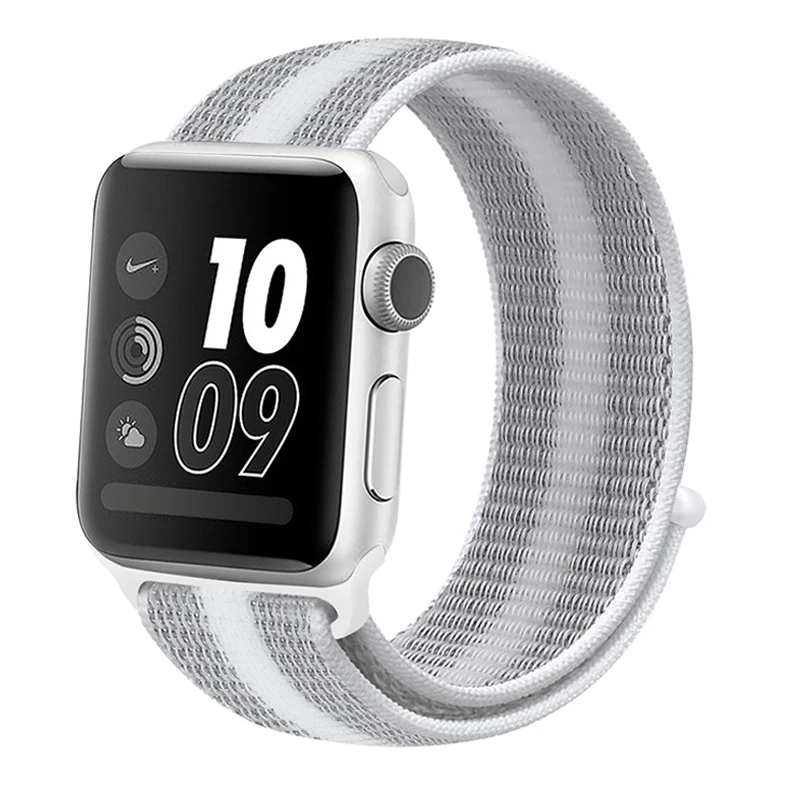 stripe 5 Ремешок для наручных часов Apple Watch Series 5/4/3/2/1 38 мм 42 мм мягкий нейлон в едином положении во время занятий легкой атлетикой, correa, дышащая поверхность спортивные петли для наручных часов iwatch, 5 4 40 мм 44 мм - Цвет ремешка: stripe 5