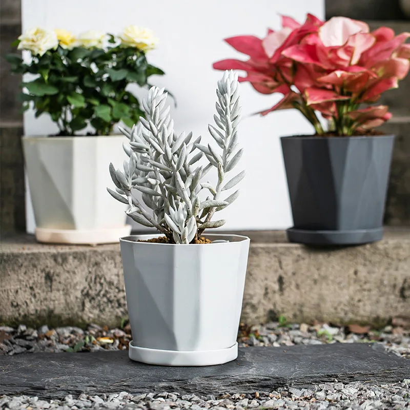 

Flowerpot Plastic Creative Resin Green Plant Fleshy Plastic Flower Pot Thickened Nordic Simplicity Pots for Plants Succulents