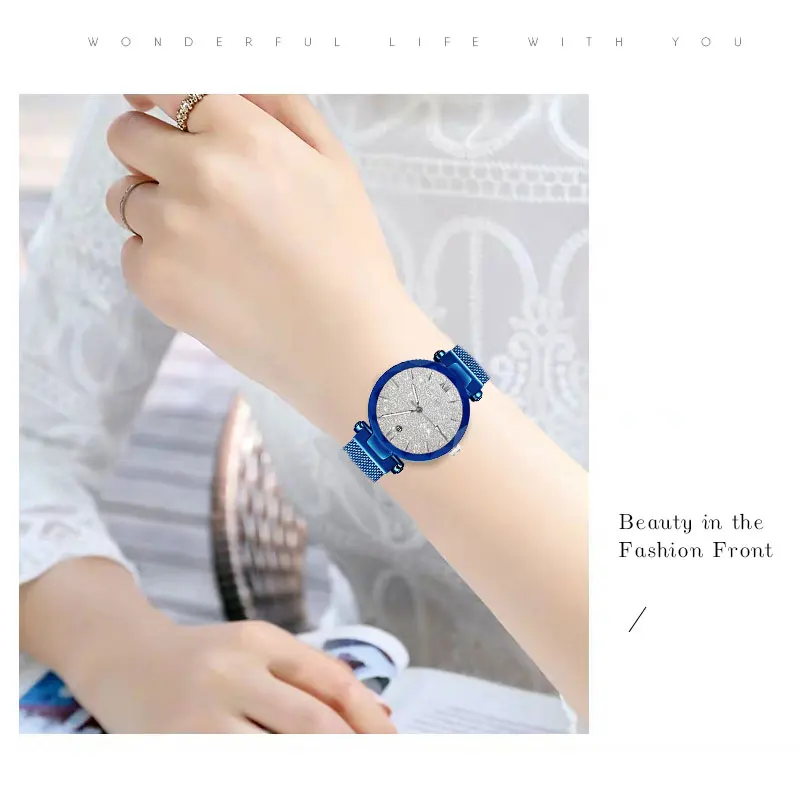 Недавно Для женщин кварцевые часы Звездное Круглый циферблат наручные с