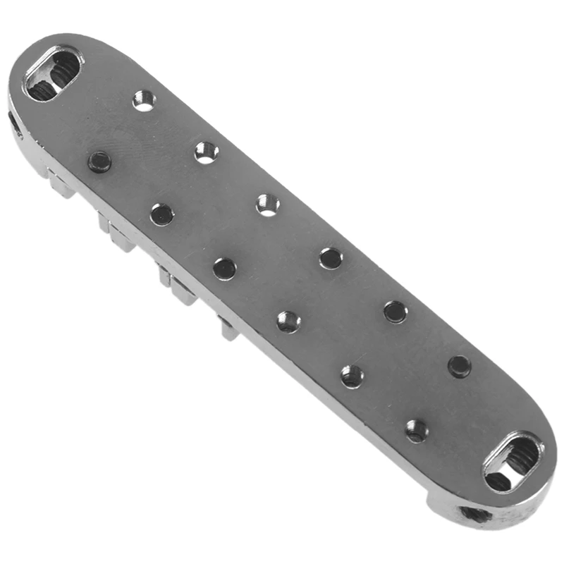 

2 Set Guitar Accessories: 1 Pcs Brass Roller Adjustable Saddle & 1 Set Humbucker Pickup Covers Silver