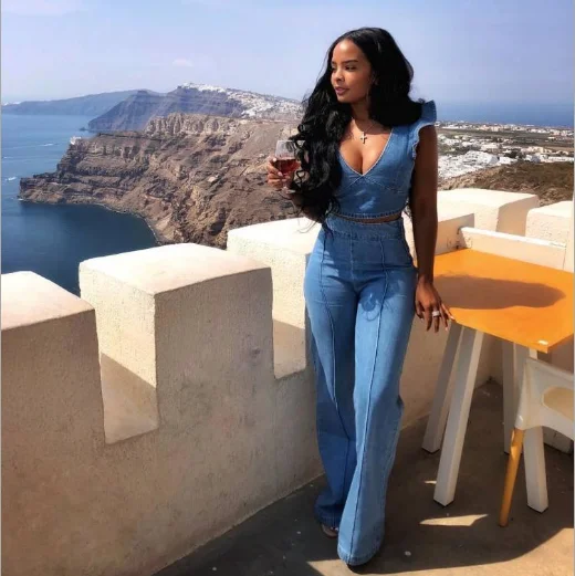 Женские джинсовые комплекты высокого качества летний комплект из двух предметов