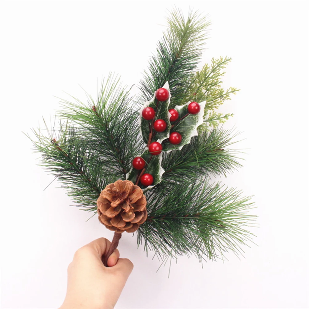 DIY рождественская елка Декор моделирование ягоды короткая ветка праздник