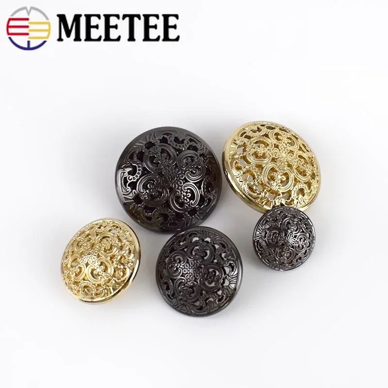Meetee 10 шт 15-25 мм Высокое качество пальто металлические полые кнопки мужские