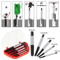 5pcslot high carbon steel screw extractor easy out set drill bits with plastic box for removing broken bolts