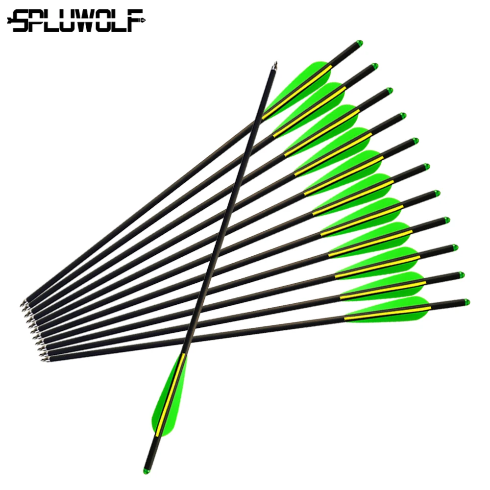 

24PCS Archery Carbon Arrows 8.8mm Professional Hunting Crossbows Bolts Shooting