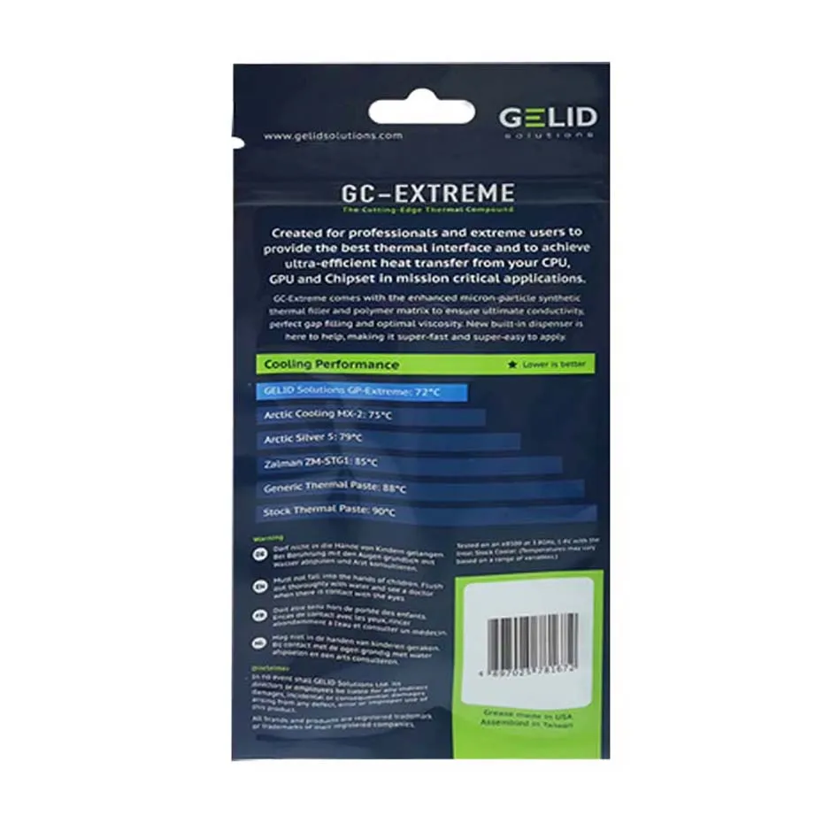 Термопаста GELID GC-Extreme 1 г 2 3 5 10 8 Вт/мК для радиатора кулера ЦП процессора ПК