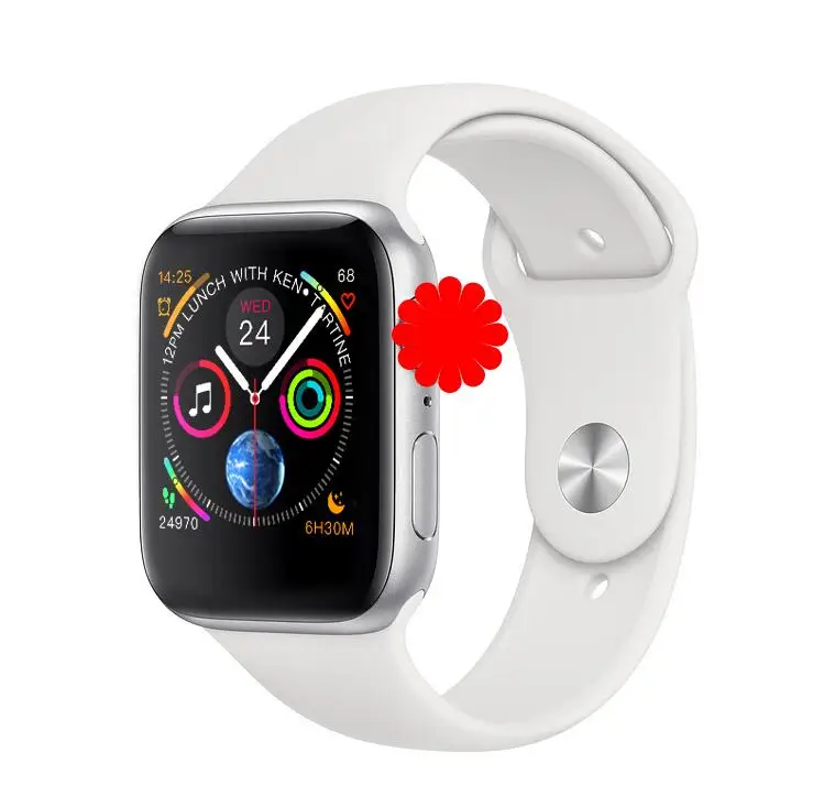 SILVER Монитор сердечного ритма ЭКГ Смарт часы 1:1 44 мм серия 4 Bluetooth часы SmartWatch IWO 8 для iPhone XS 5 6 7 8 Android телефон - Цвет: SILVER