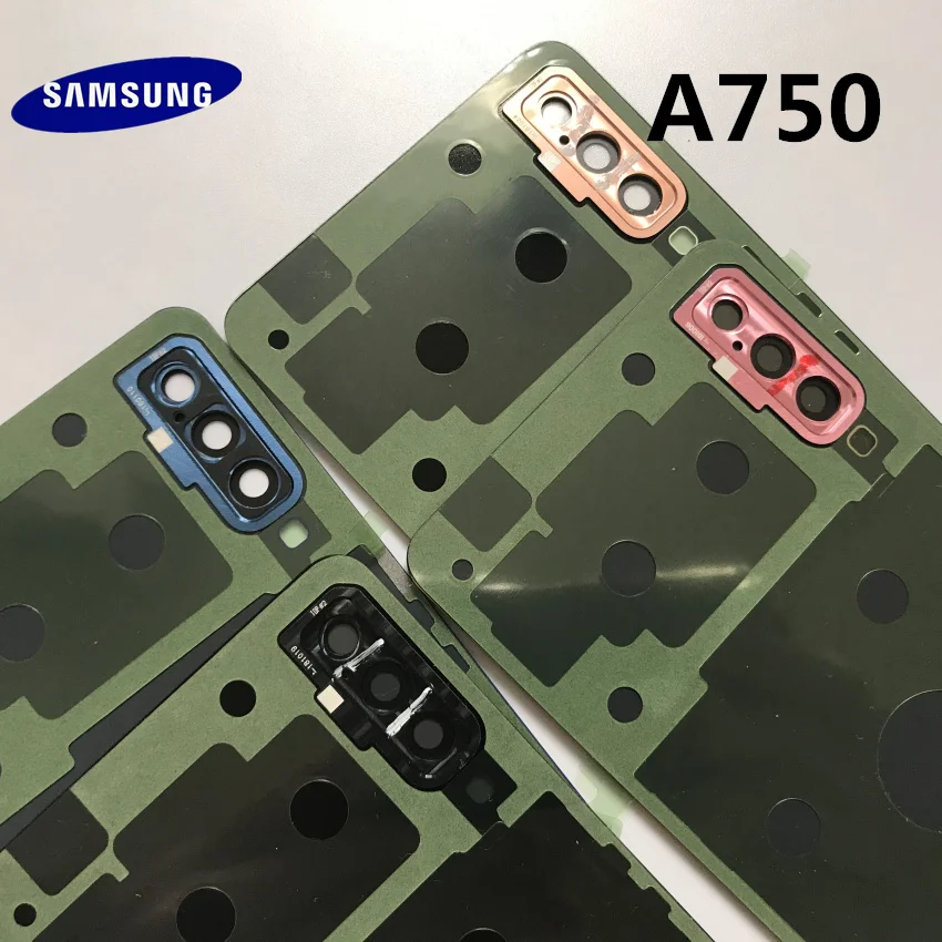 Samsung Galaxy A7 A750 A750F A750FD задняя крышка батарейного отсека задняя крышка Корпус Запасные части+ Ушная камера стеклянная рамка объектива