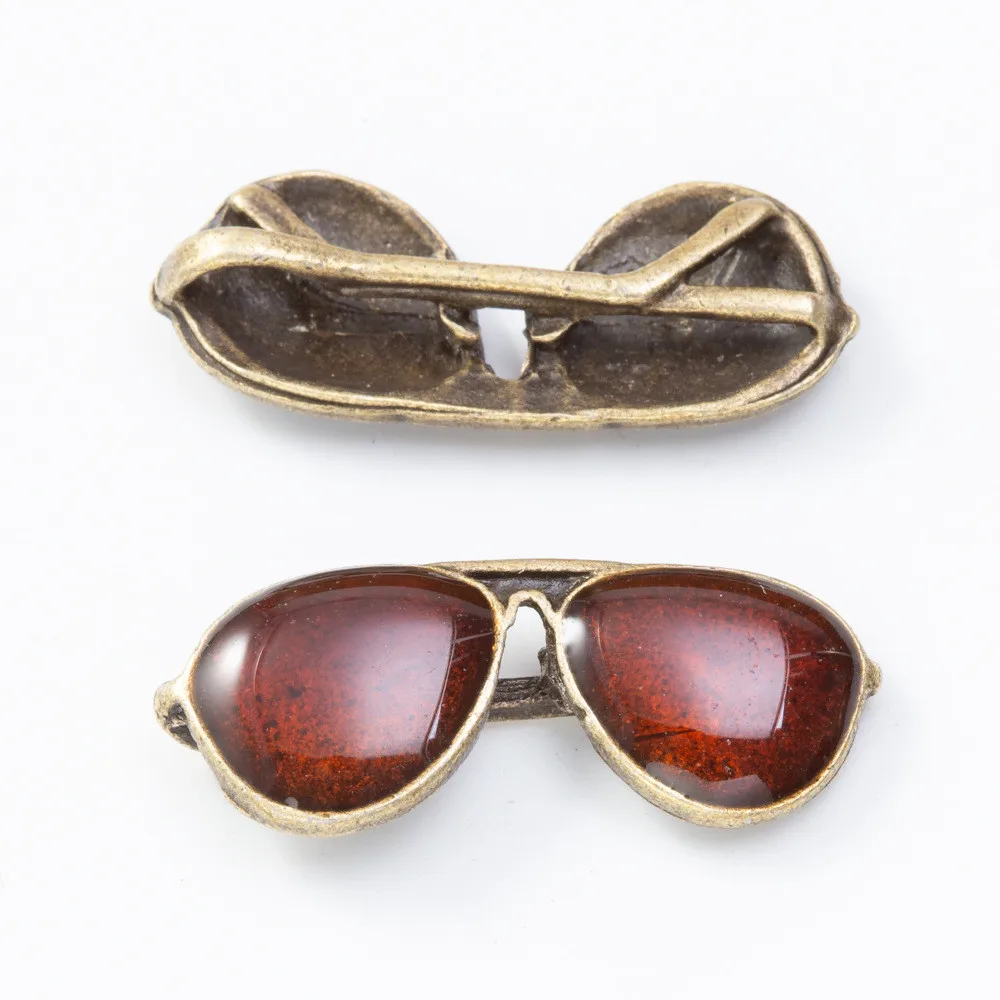 20 шт 12*30 мм античные бронзовые Серебристые эмалированные очки солнцезащитные