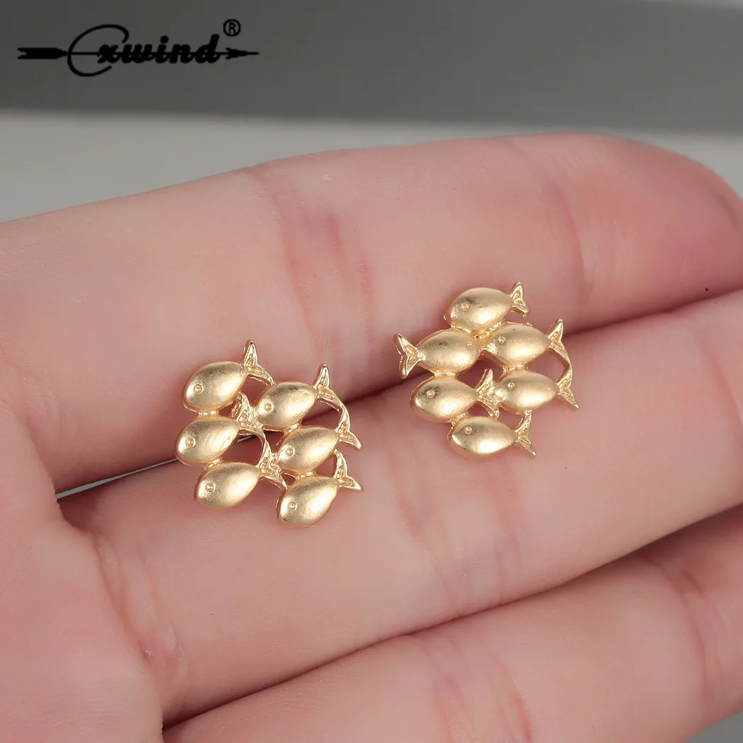 Женские серьги-гвоздики Cxwind корейские модные ювелирные изделия простые женские