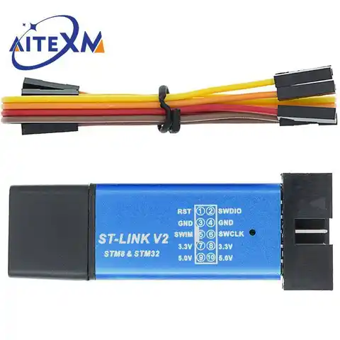 1 комплект ST LINK Stlink ST-Link V2 Mini STM8 STM32 симулятор загрузки программирования с покрытием кабель DuPont ST Link V2