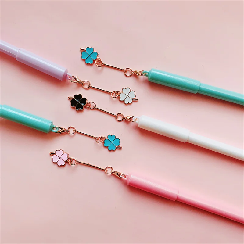 Набор гелевых ручек клевер удачи миниатюрные ручки черного цвета с подвеской в