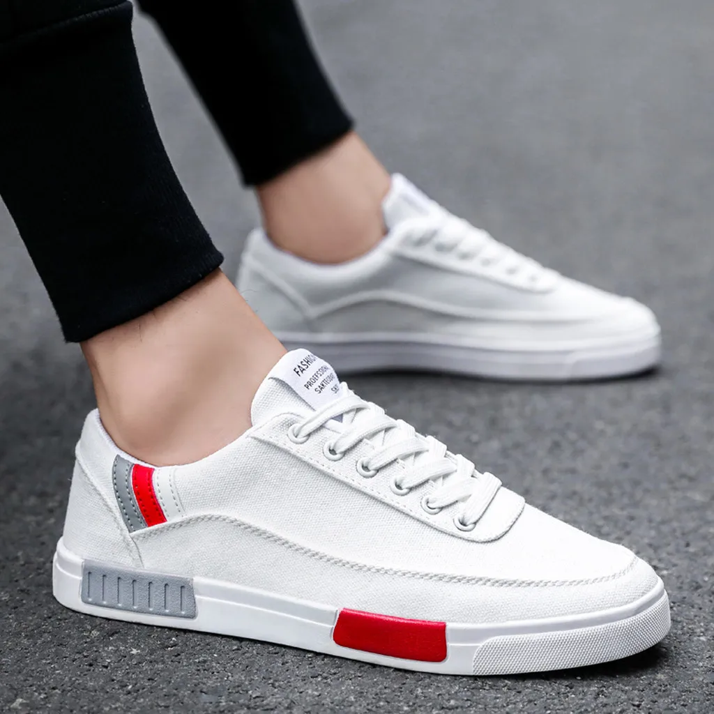 Мужская обувь легкий и комфортный светильник дышащая парусиновая на шнуровке