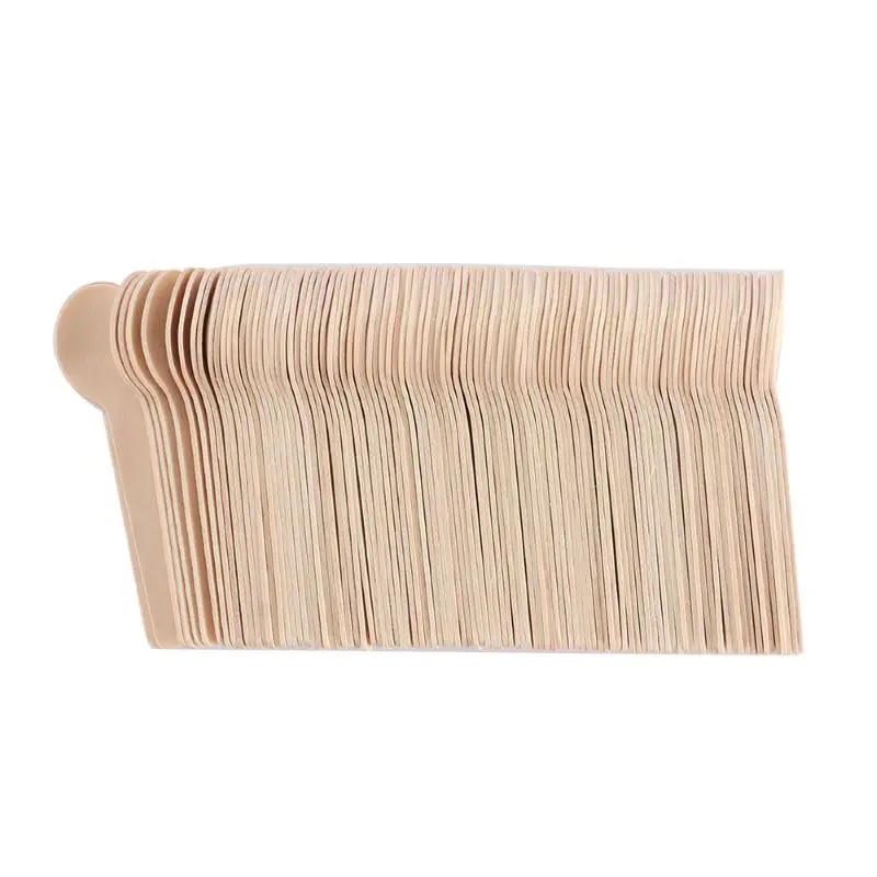 100Pcs Disposable Wooden Spoon Ice Cream Wood Western Dessert Scoop Wedding Party Tableware Biodegradable Kitchen Gadget | Дом и сад