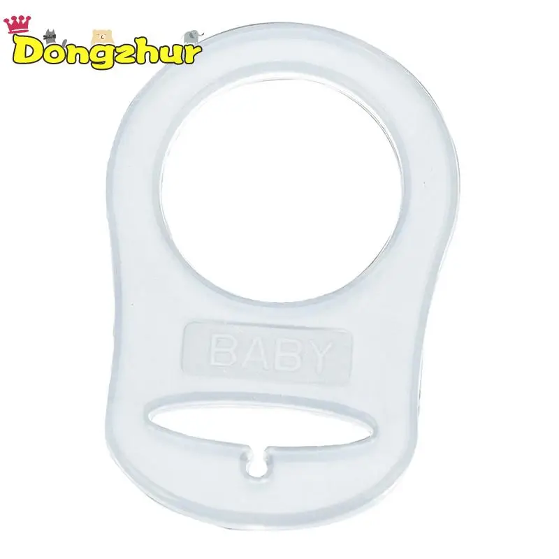 1PCS Baby Dummy Pacifier Holder Clip Adapter For MAM Button Silicone Clear Blue/Orange Ring Color A3O2 | Мать и ребенок