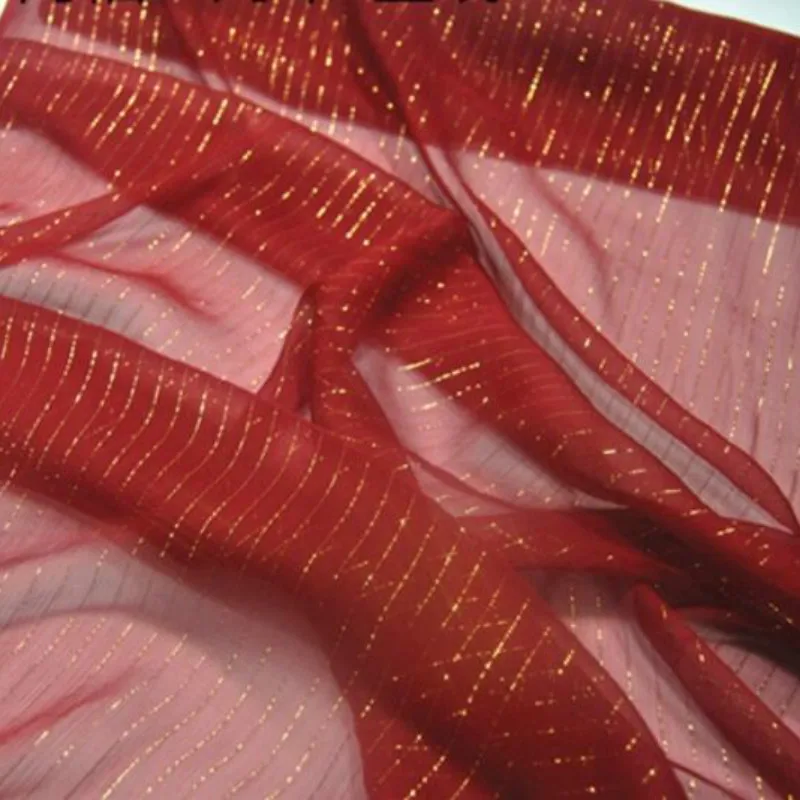 Шелковый жоржет шифон мерцание металлик жаккардовые блестящего шелка ткань для