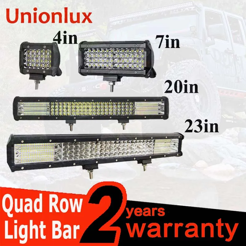 Четырехрядный 4/7/20/22 дюйма светодиодный светильник для автомобиля трактора лодки