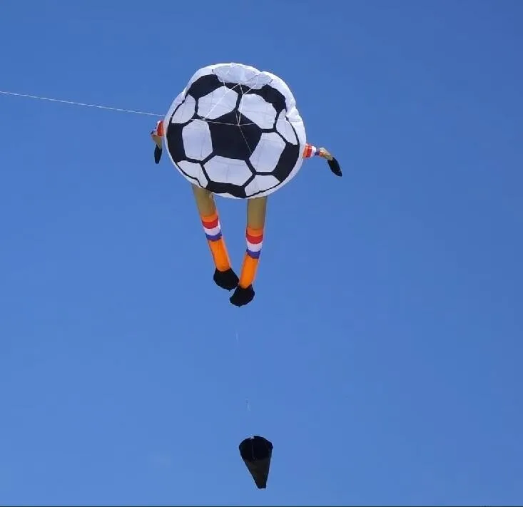 

free shipping high quality 2m football soft kite ripstop nylon fabric kite player factory tadpoles outdoor toys kite flying