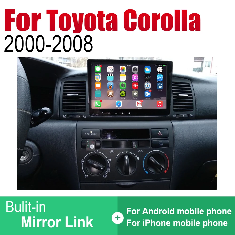 Автомагнитола ZaiXi с GPS навигацией для Toyota Corolla 2000 ~ 2008 Android мультимедийная система