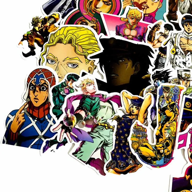 

50 pieces of Japanese anime JOJO's bizarre adventure cartoon stickers suitcase refrigerator skateboard waterproof PVC decals