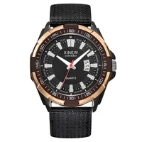 original xinew brand watches mens fashion nylon band military army sports calendar quartz clock montres de marque de luxe 5538