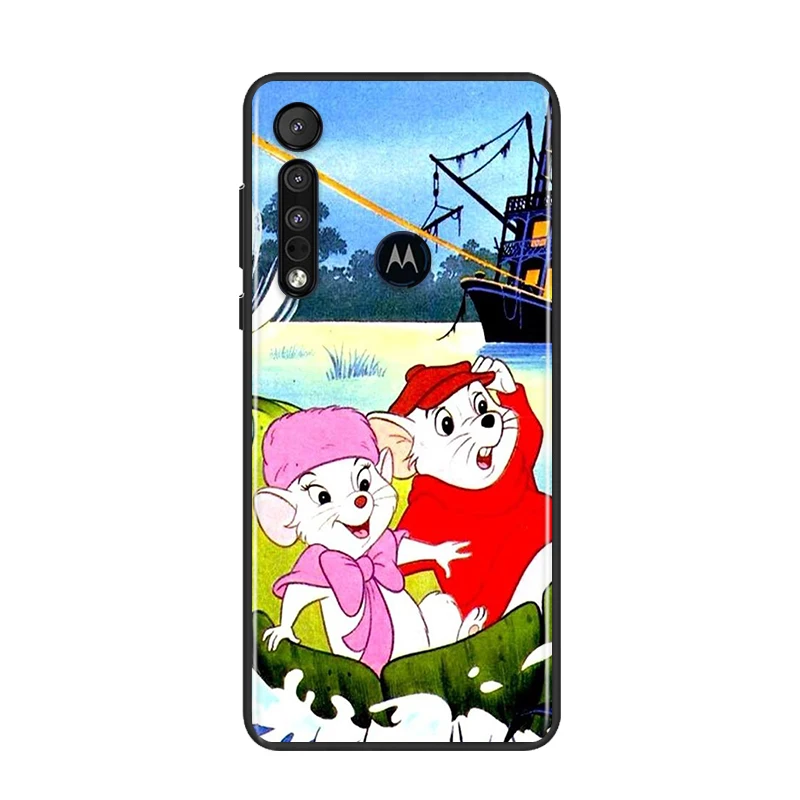 

Disney The Rescuers For Motorola G9 G8 G Edge One E7 E6 Power Lite Marco Hyper Fusion Plus Play Black Phone Case