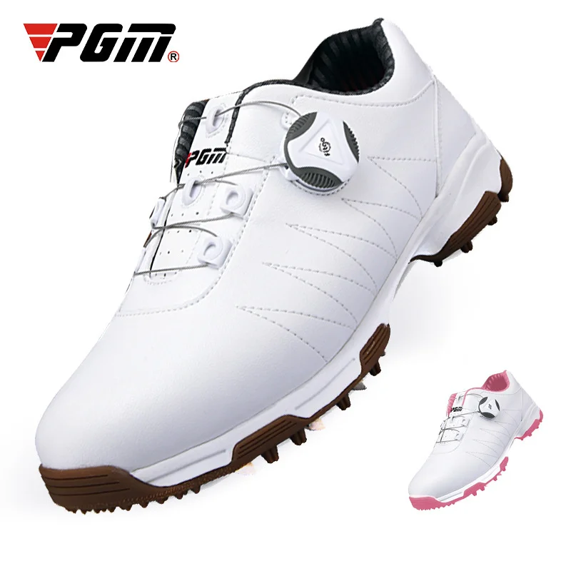 

PGM Women Golf Shoes Waterproof Lightweight Knob Buckle Shoelace Sneakers Ladies Breathable Non-Slip Trainers Shoes XZ082