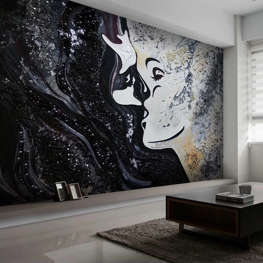 Custom Wall Murals 3D Wallpaper For Bedroom Walls Nordic Creative Hand Painted Abstract Beauty Art Wall Painting Living Room 3D