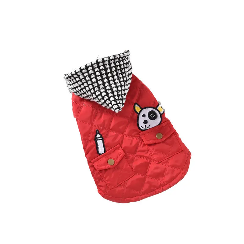 Одежда для собак на осень и зиму одежда домашних животных с шапкой пальто синего