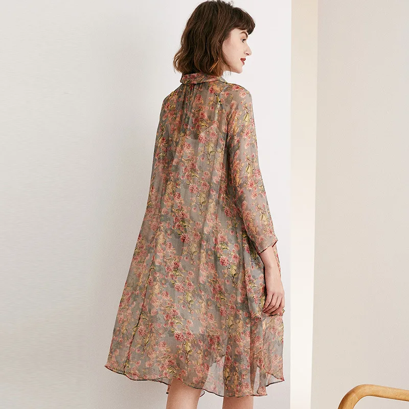 Винтажное летнее платье женская одежда бохо 100% натуральный шелк Mid Vestidos женские