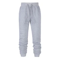 40 dropshipping solid color straight unisex pants ankle length elastic waist ankle banded thicken sweatpants running clothing