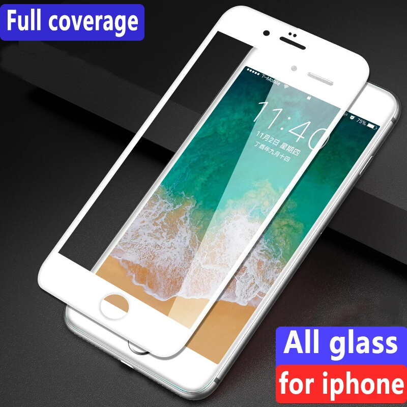 Для iphone 12 mini 12Pro Max 11 XR XS X 5 5S SE 6 6S 7 8plus полное покрытие Закаленное стекло Защитная