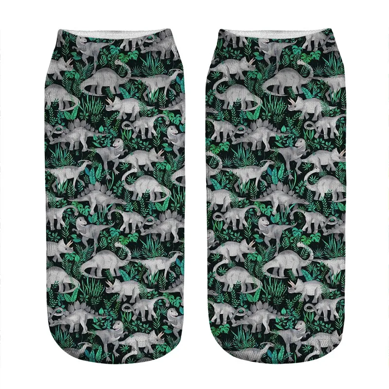 

Women's socks kawaii Colorful Dinosaur party Printed Socks Woman harajuku Happy Funny Novelty cute girl gift Socks for women