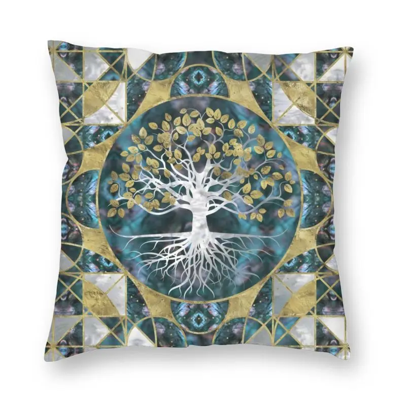 

Personalized Tree Of Life Marble And Gold Pillow Cover Home Decor 3D Double Side Print Vikings Yggdrasil Cushion Cover for Sofa