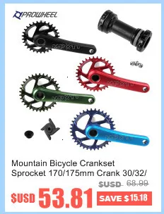 Prowheel 104 BCD mtb велосипед кривошипно 170/175 мм/30/32/34/36/38 T Круглый Звездочка с каретка BB шатун для горного велосипеда
