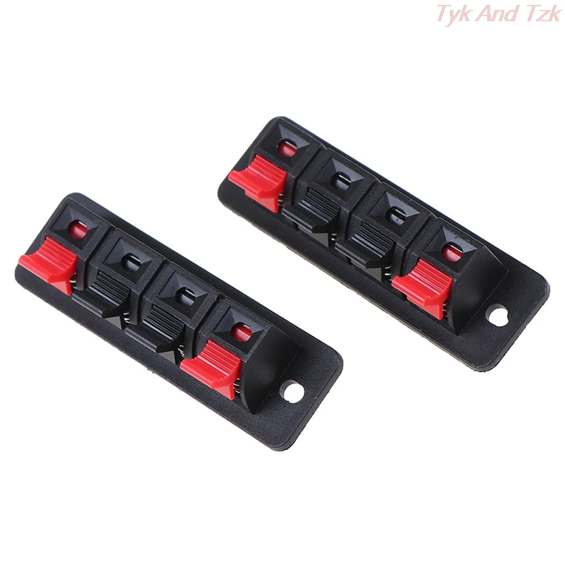 

Plastic 4 Positions Connector Terminal Push In Jack Spring Load Audio Speaker Terminals Breadboard Clips 2Pcs
