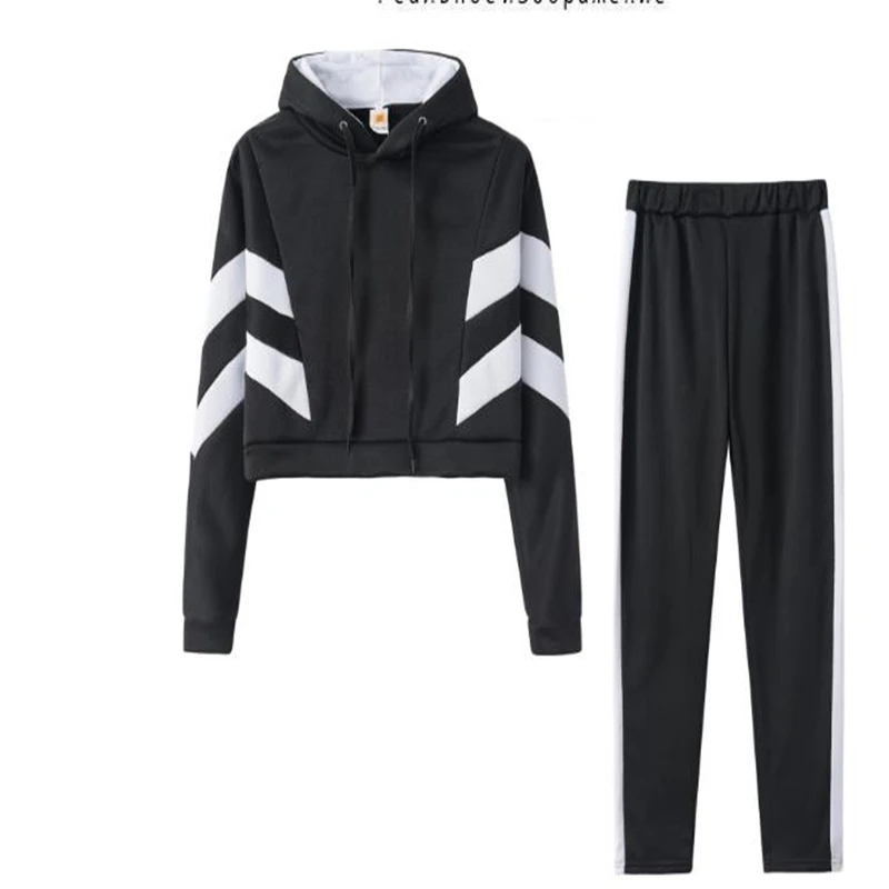 

Распродажа, Спортивная женская одежда в европейском и американском стиле, Повседневный Женский костюм с капюшоном и открытым пупком, Модны...