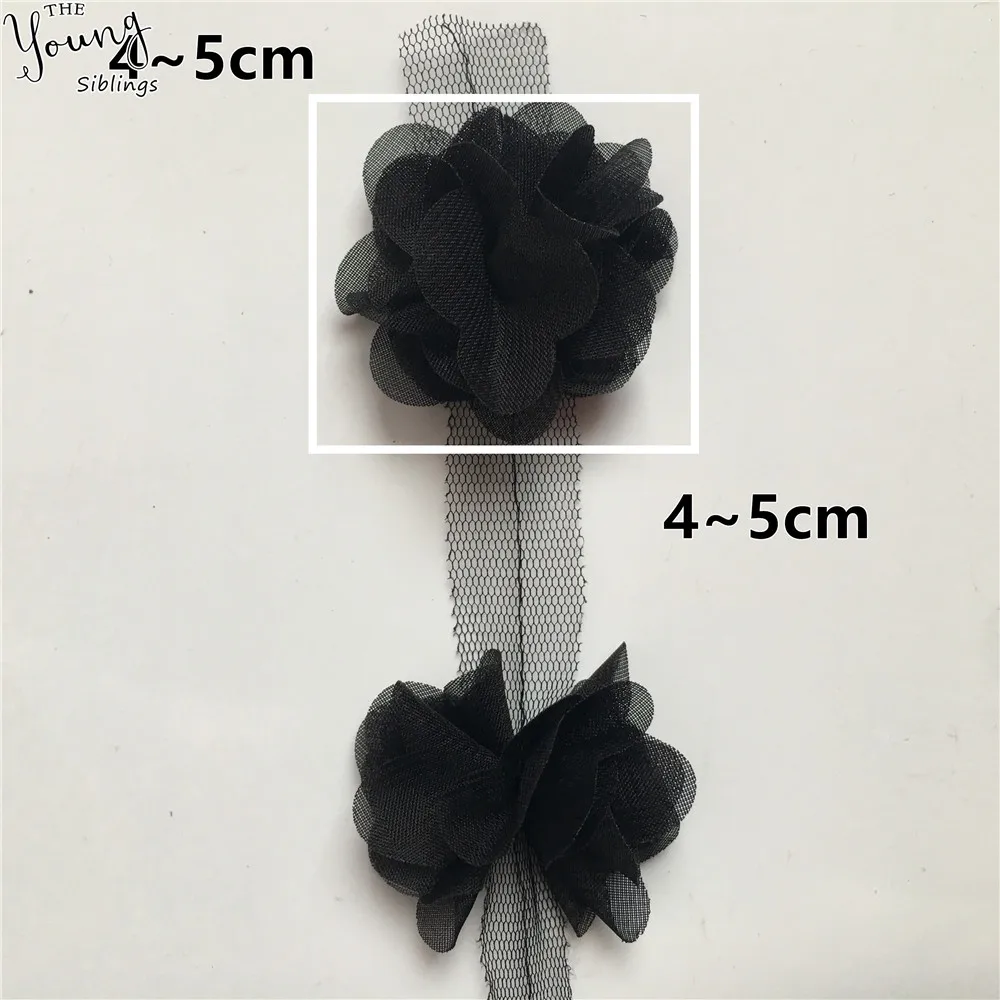 1 ярд разноцветные красивые шифоновые 3D кружевные цветы кружевная отделка ткань