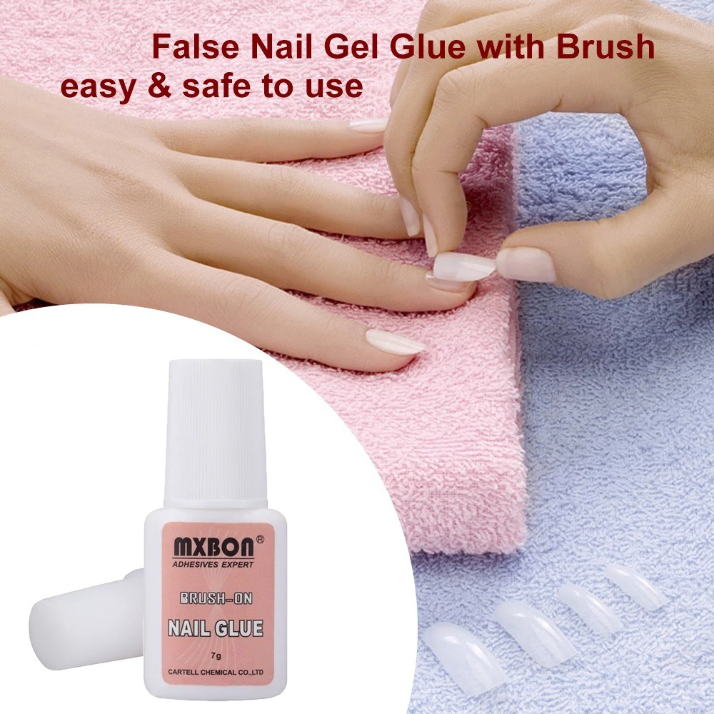 7g Fast Drying Nail Glue for False Nails Glitter Acrylic Decoration with Brush Tips Design Faux Ongle Care Tool | Красота и здоровье